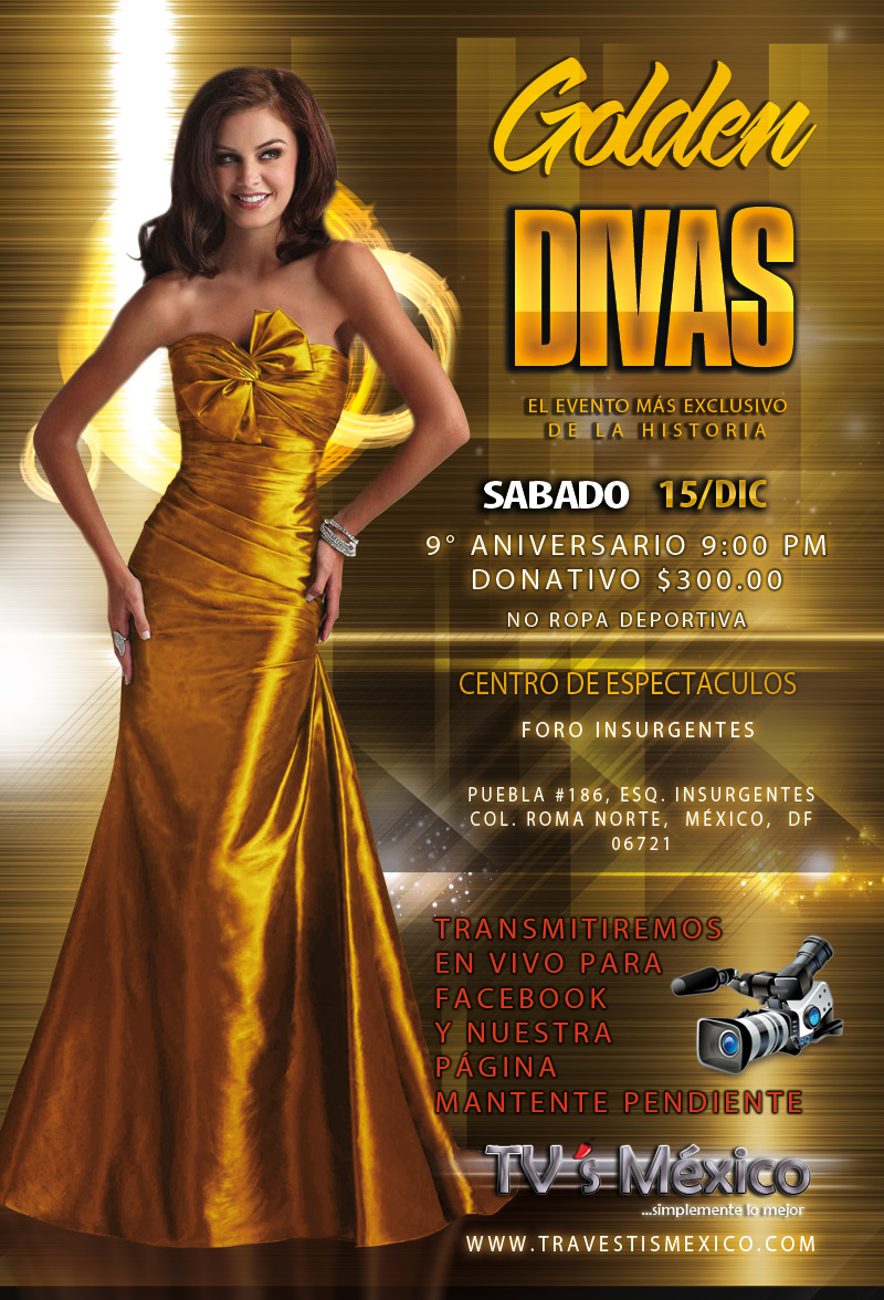 Golden Divas 9° aniversario / 15 de diciembre no te lo puedes perder.